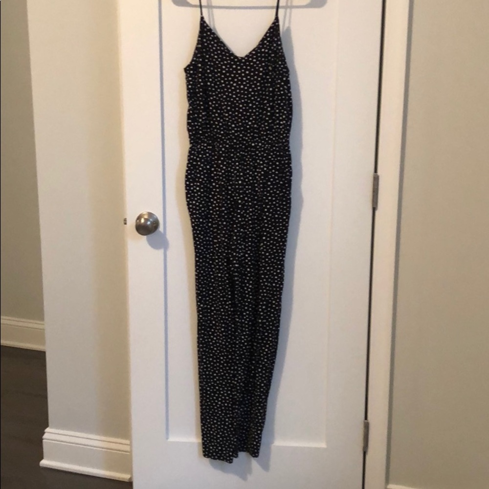 Black and white polka dot jumpsuit - ZARA